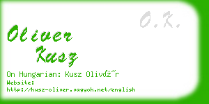 oliver kusz business card